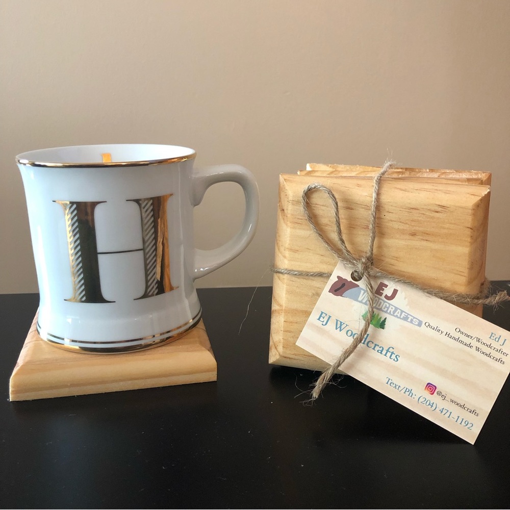 Handmade 4 wooden coasters